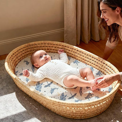 Gllquen Baby Muslin Bassinet Sheets 3 Pack, Breathable Elastic Cozy Fitted - Image 2