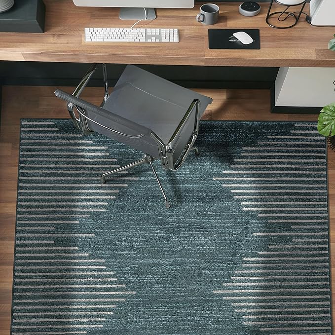 Rugshop Bohemian Stripe Stain Resistant High Traffic Living Room Kitchen - Image 7