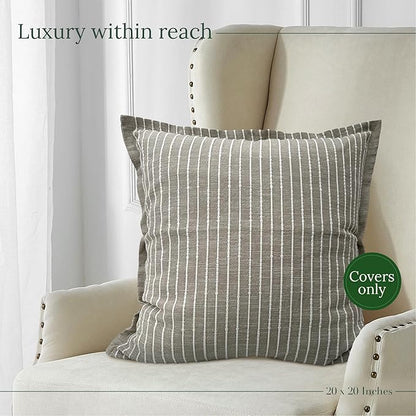 SanVia Mellow Premium Cotton Throw Pillow Covers, 20 x 20 Inches, Luxurious - Image 5