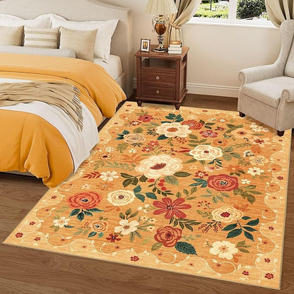 DUKINO 8x10 Area Rug, Floral Rugs - Image 4