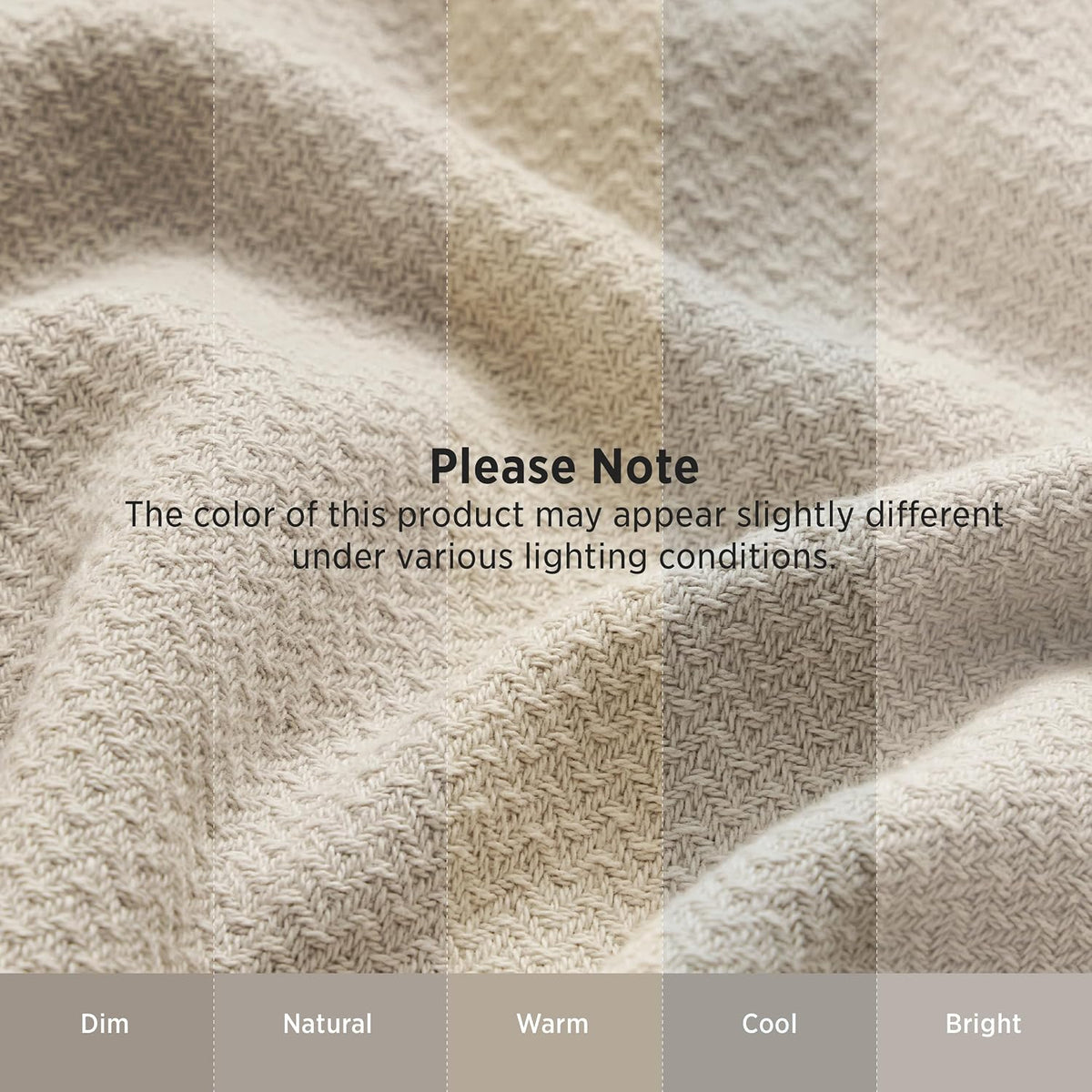 bedsure 100% cotton blanket, herringbone weave, queen size on a desk or shelf