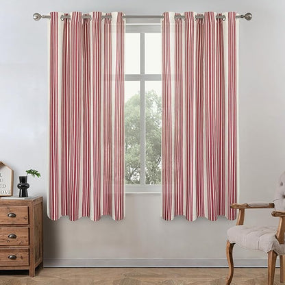 DriftAway Farmhouse Vertical Striped Linen Blend Textured Light Filtering Semi by DriftAway