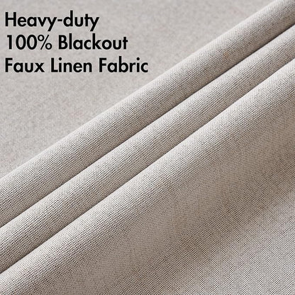 MIULEE 100% Blackout Linen Textured Curtains - Image 5