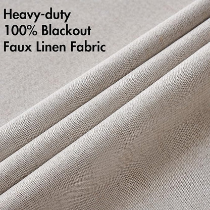 MIULEE 100% Blackout Linen Textured Curtains - Image 5