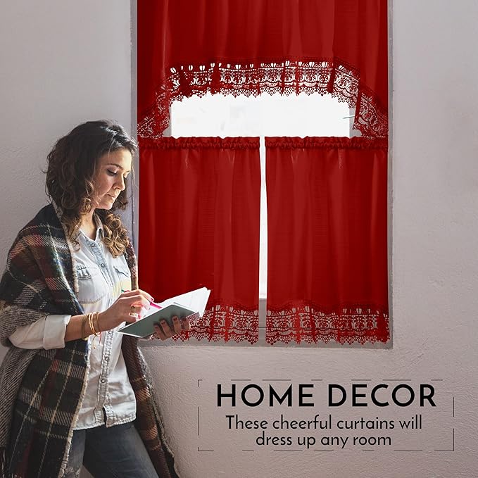 American Linen Café Curtains for Kitchen, Bathroom Curtains - Image 4