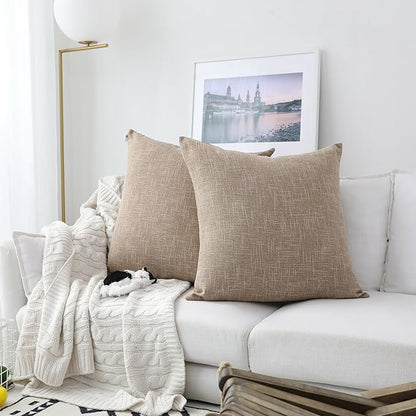 Kevin Textile Decor Burlap Pillow Covers Natural Style Lined Linen Throw Pillow - Image 2