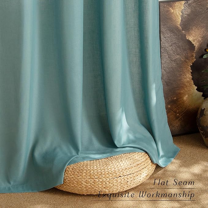 NICETOWN Greyish Blue Linen Curtains - Image 7