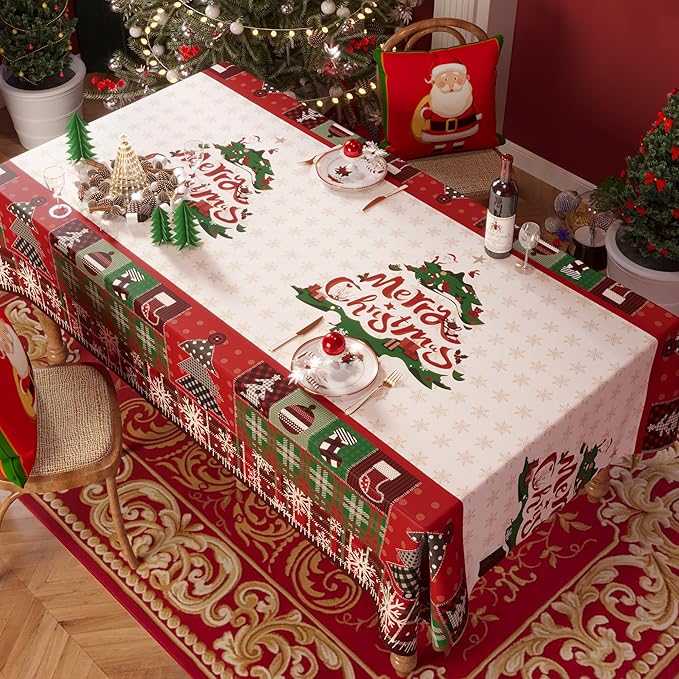 Christmas Rectangle Table Cloth, 100% Waterproof Tablecloth, Christmas - Image 7