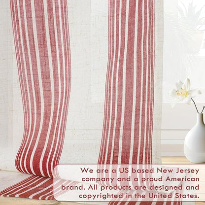 DriftAway Farmhouse Vertical Striped Linen Blend Textured Light Filtering Semi - Image 6
