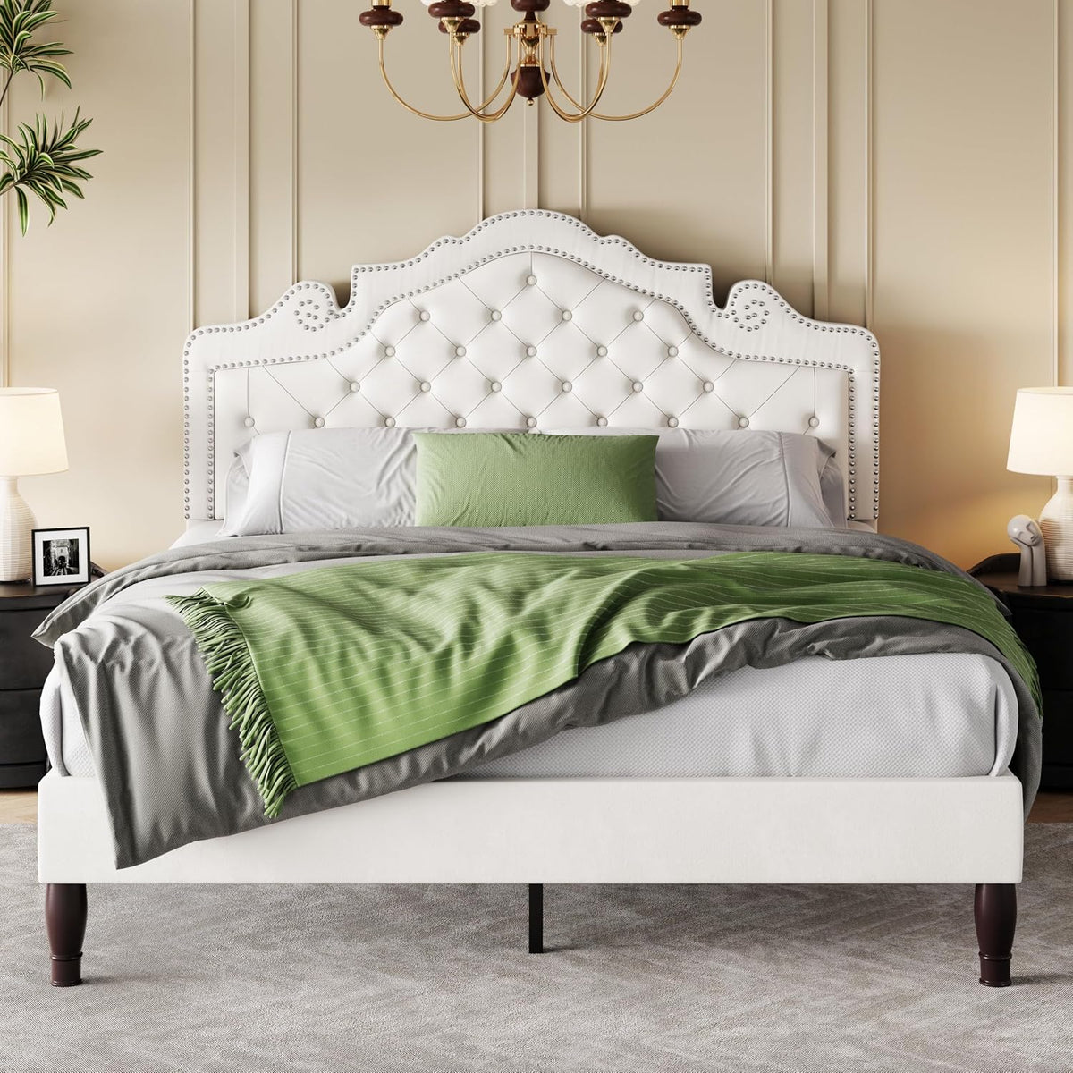 sha cerlin full size bed frame with adjustable, main product view