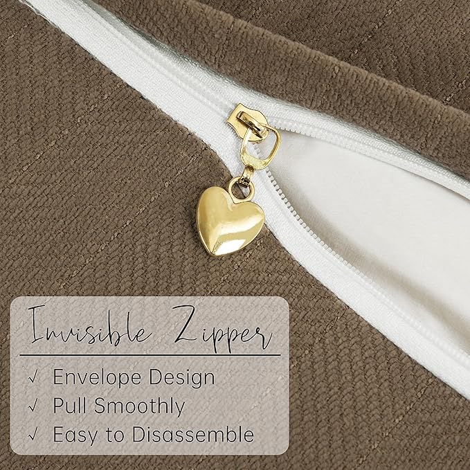 ZWJD Brown Pillow Covers 20x20 Set of 2 Chenille Throw Pillow Covers - Image 7