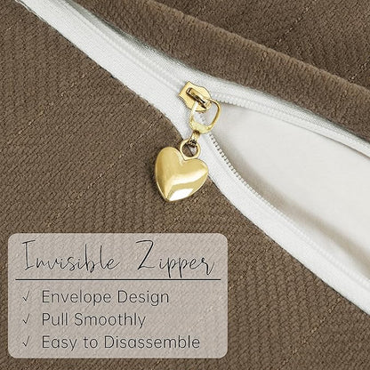 ZWJD Brown Pillow Covers 20x20 Set of 2 Chenille Throw Pillow Covers - Image 7