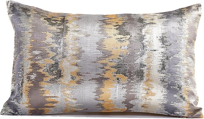 THE-TINOART Gold Ombré Jacquard Pillow Cover 12x20 Inches by Unknown
