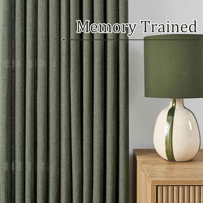 RAIN CITY Linen Drapes 105 Inch Curtains 2 Panels Set Back Tab Sheer Curtain - Image 3