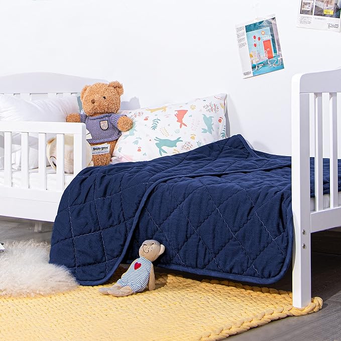 NTBAY Down Alternative Toddler Comforter, Lightweight and Warm Solid Color Baby - Image 5