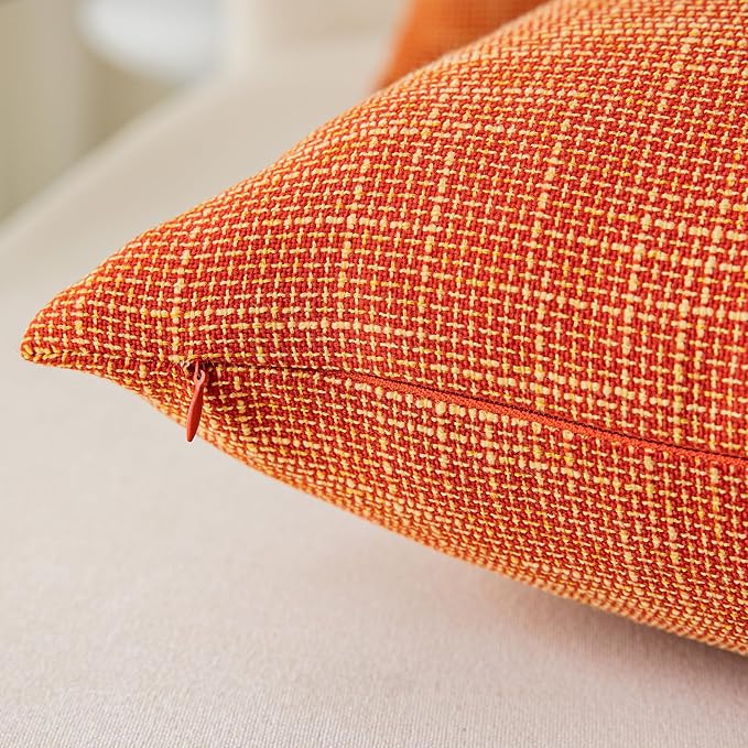 Kevin Textile 2 Packs Fall Large Pillow Covers Decorative Hand Made Faux Linen - Image 3