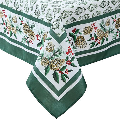 Newbridge Christmas Holly Pinecone Border 70 Inch Long Fabric Table Runner - Image 9