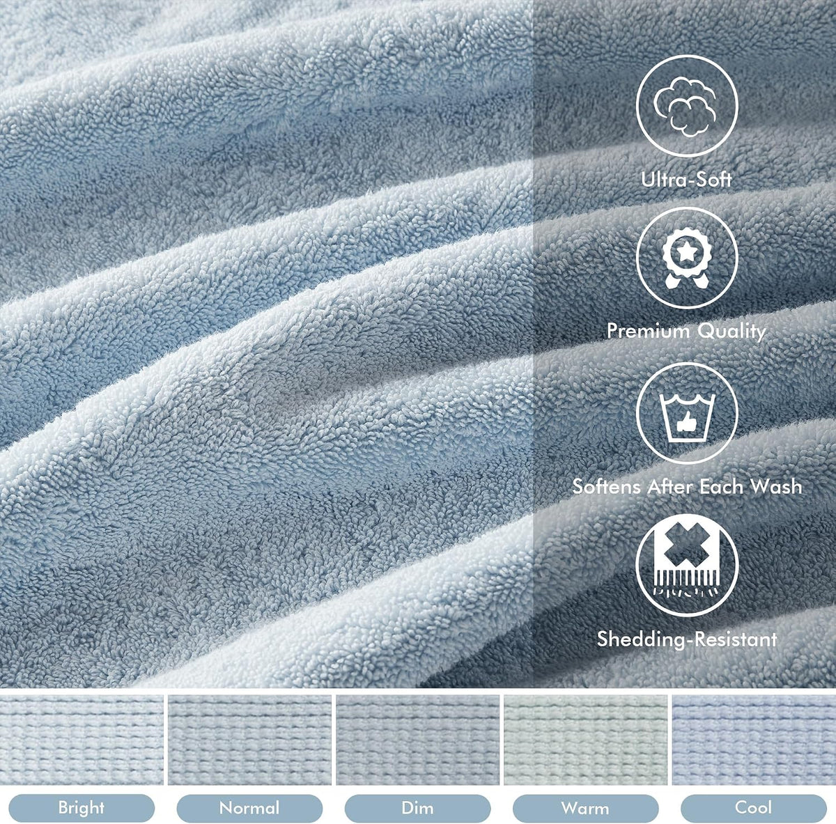 madison park 800gsm 100% cotton bathroom bath towel, close-up detail