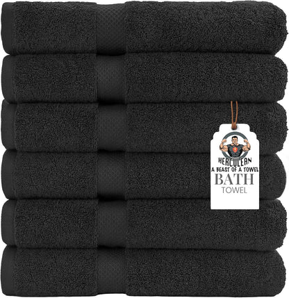 herculean premium bath towels 24 x 48 pack shown in use