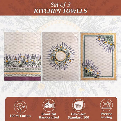 Maison d' Hermine Kitchen Towels Set of 3 100% Cotton 27.50" x 20" Reusable - Image 2