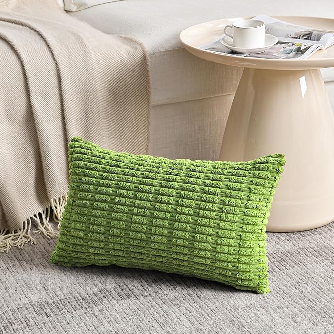 Fancy Homi 4 Packs Boho Lime Green Decorative Throw Pillow Covers 12x20 Inch - Image 2