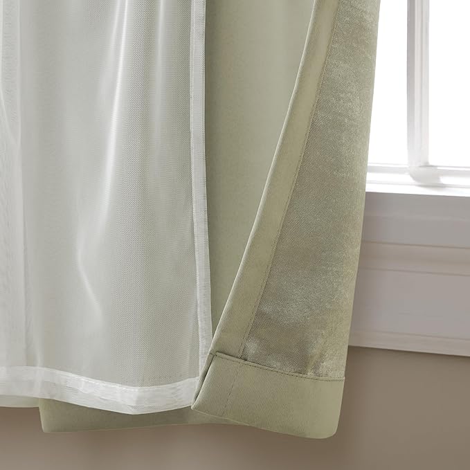 TOWN & COUNTRY LUXE Talia Double Layer Indoor Curtains, Sheer and Room - Image 2