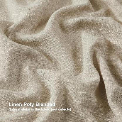 Vision Home Sand Pinch Pleated Full Blackout Curtains Linen Blended Room - Image 5
