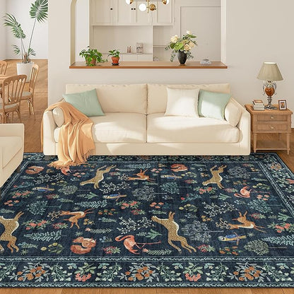 DUKINO 8x10 Rug, Washable Animal Living Room Rug - Image 2