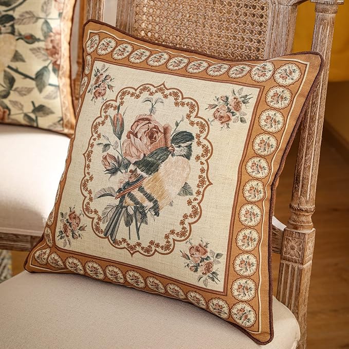 patdrea Designer Vintage Floral Throw Pillow Covers - Image 8