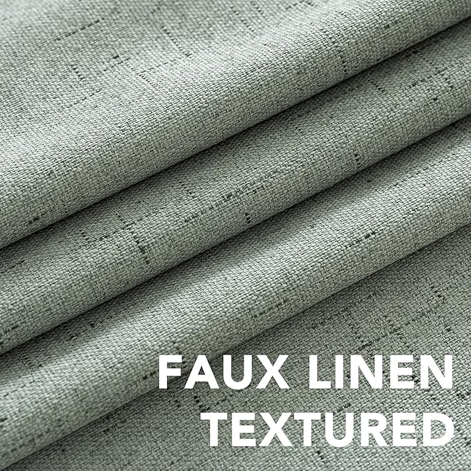 H.VERSAILTEX White Linen Blackout Curtains Durable Thick Textured Linen Look - Image 5