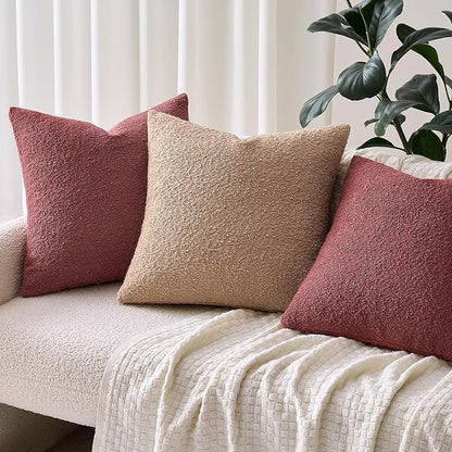 Woaboy Pack of 2 20x20 Inch Decorative Boucle Throw Pillow Covers Textured - Image 5