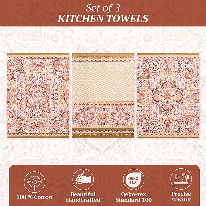 Maison d' Hermine Kitchen Towels Set of 3 100% Cotton 20" x 27.5" Reusable - Image 2