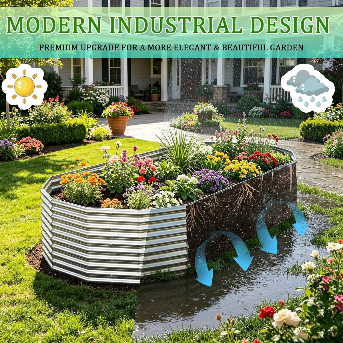 raised garden bed outdoor upgrade oval 2 pack, package contents