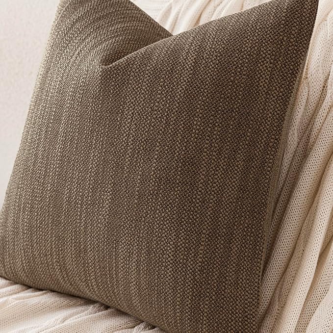 Foindtower Set of 2 Decorative Textured Burlap Linen Throw Pillow Covers - Image 3
