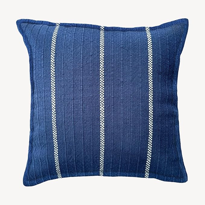 SanVia Indigo Snug Premium Cotton Throw Pillow Covers, 20 x 20 Inches, Artisan by SanVia