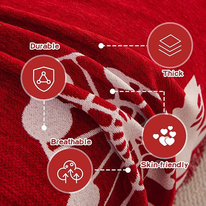 MEETSKY Red Christmas Couch Cover - Image 3