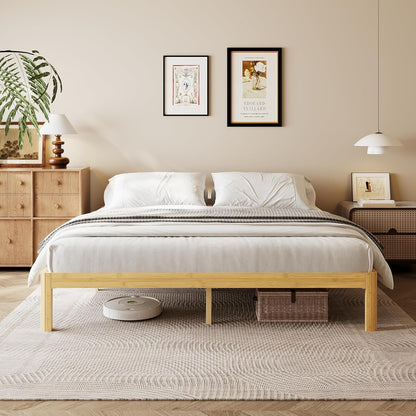 12 inch king size wood bed frame with on a desk or shelf