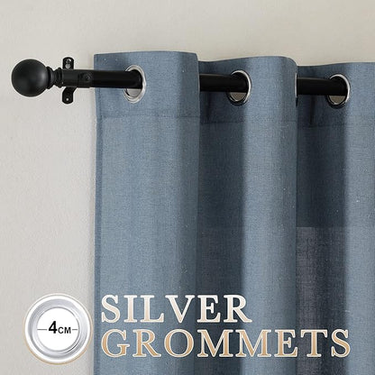 NICETOWN Linen Blend Stone Blue Curtains - Image 2