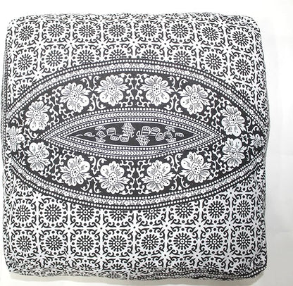 CRAFT KALA Black Elephant Flower Large Hippie Mandala Meditation Floor Ottoman - Image 7