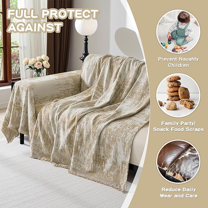 MEETSKY Oversized Couch Cover for Sectional Sofa Set Abstract Geometric Sofa - Image 4