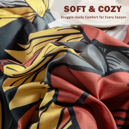 tyrot black boho floral king comforter set, package contents