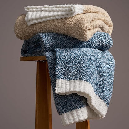 Joiedomi Throw Blanket for Couch Bed, Light Camel Knitted Blankets Gifts for - Image 6