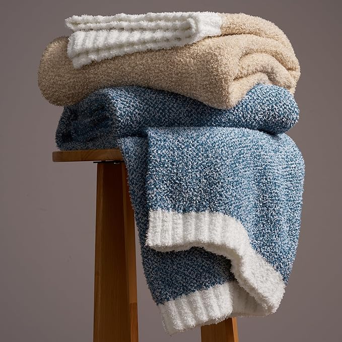 Joiedomi Throw Blanket for Couch Bed, Light Camel Knitted Blankets Gifts for - Image 7