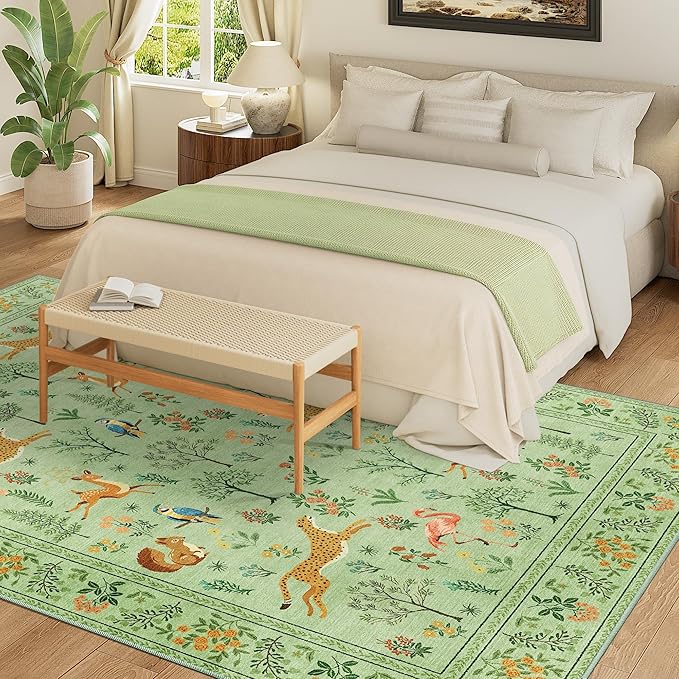 DUKINO 5x7 Rug, Washable Animal Living Room Rug - Image 3