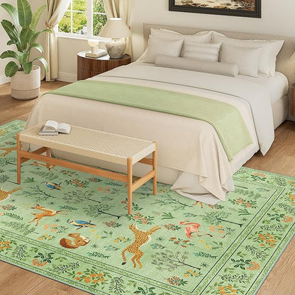 DUKINO 5x7 Rug, Washable Animal Living Room Rug - Image 3