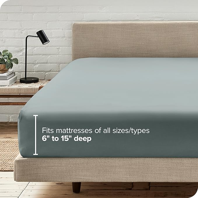Bare Home Fitted Bottom Sheet Queen Size - Image 6
