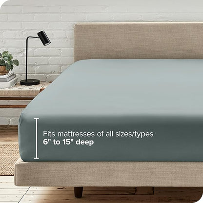 Bare Home Fitted Bottom Sheet Queen Size - Image 6