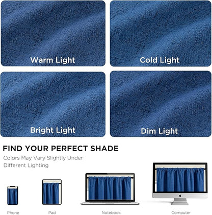 CUCRAF Linen 100% Blackout Curtains 63 Inch Length 2 Panels Set, Back Tab and - Image 4