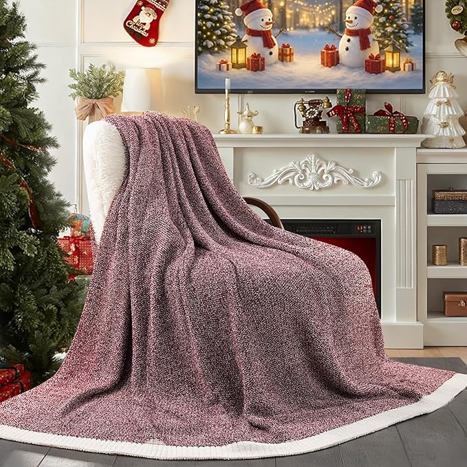 NEXHOME PRO Soft Twin Blankets for Couch, Reversible Warm Blankets Cozy Knit by NEXHOMEPRO