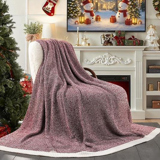 NEXHOME PRO Soft Twin Blankets for Couch, Reversible Warm Blankets Cozy Knit by NEXHOMEPRO